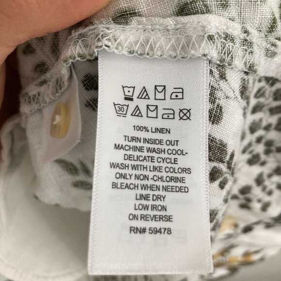 Cynthia Rowley 100% Linen White Floral Fern Shift Dress Womens Small Lagenlook - Picture 11 of 11